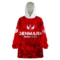 Personalized Denmark Football 2024 Wearable Blanket Hoodie Trophy Wing Style - Wonder Print Shop