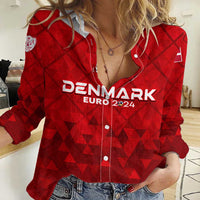 Personalized Denmark Football 2024 Women Casual Shirt Trophy Wing Style - Wonder Print Shop