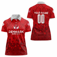 Personalized Denmark Football 2024 Women Polo Shirt Trophy Wing Style - Wonder Print Shop