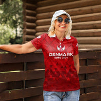 Personalized Denmark Football 2024 Women Polo Shirt Trophy Wing Style - Wonder Print Shop