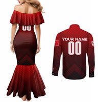 Personalized Turkey Football 2024 Couples Matching Mermaid Dress and Long Sleeve Button Shirt Trophy Wing Style