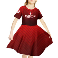 Personalized Turkey Football 2024 Kid Short Sleeve Dress Trophy Wing Style - Wonder Print Shop