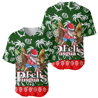Guam Christmas Baseball Jersey Felis Pusgua Tropical Xmas Patterns - Wonder Print Shop