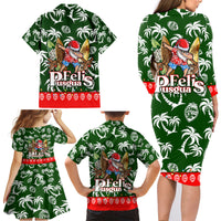 Guam Christmas Family Matching Long Sleeve Bodycon Dress and Hawaiian Shirt Felis Pusgua Tropical Xmas Patterns - Wonder Print Shop