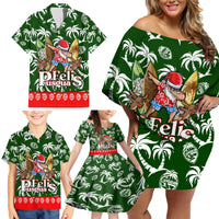 Guam Christmas Family Matching Off Shoulder Short Dress and Hawaiian Shirt Felis Pusgua Tropical Xmas Patterns - Wonder Print Shop