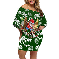 Guam Christmas Family Matching Off Shoulder Short Dress and Hawaiian Shirt Felis Pusgua Tropical Xmas Patterns - Wonder Print Shop