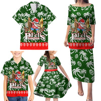 Guam Christmas Family Matching Puletasi Dress and Hawaiian Shirt Felis Pusgua Tropical Xmas Patterns - Wonder Print Shop