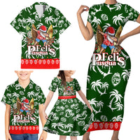 Guam Christmas Family Matching Short Sleeve Bodycon Dress and Hawaiian Shirt Felis Pusgua Tropical Xmas Patterns - Wonder Print Shop