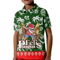 Guam Christmas Kid Polo Shirt Felis Pusgua Tropical Xmas Patterns - Wonder Print Shop