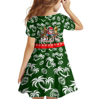 Guam Christmas Kid Short Sleeve Dress Felis Pusgua Tropical Xmas Patterns - Wonder Print Shop