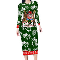 Guam Christmas Long Sleeve Bodycon Dress Felis Pusgua Tropical Xmas Patterns - Wonder Print Shop