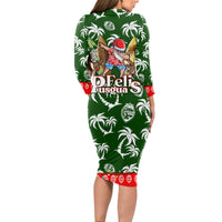 Guam Christmas Long Sleeve Bodycon Dress Felis Pusgua Tropical Xmas Patterns - Wonder Print Shop