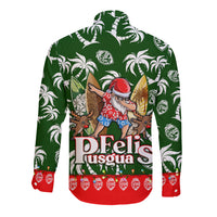Guam Christmas Long Sleeve Button Shirt Felis Pusgua Tropical Xmas Patterns - Wonder Print Shop