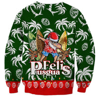 Guam Christmas Sweatshirt Felis Pusgua Tropical Xmas Patterns - Wonder Print Shop