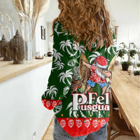 Guam Christmas Women Casual Shirt Felis Pusgua Tropical Xmas Patterns - Wonder Print Shop