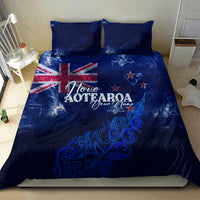 Personalised New Zealand Bedding Set Aotearoa Map Silver Fern - Wonder Print Shop