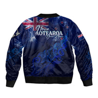 Personalised New Zealand Bomber Jacket Aotearoa Map Silver Fern - Wonder Print Shop