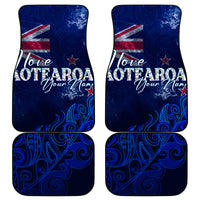 Personalised New Zealand Car Mats Aotearoa Map Silver Fern - Wonder Print Shop