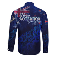 Personalised New Zealand Family Matching Summer Maxi Dress and Hawaiian Shirt Aotearoa Map Silver Fern - Wonder Print Shop