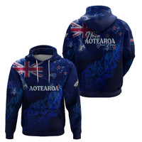 Personalised New Zealand Hoodie Aotearoa Map Silver Fern - Wonder Print Shop