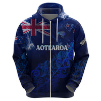 Personalised New Zealand Hoodie Aotearoa Map Silver Fern - Wonder Print Shop