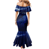 Personalised New Zealand Mermaid Dress Aotearoa Map Silver Fern - Wonder Print Shop