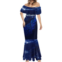 Personalised New Zealand Mermaid Dress Aotearoa Map Silver Fern - Wonder Print Shop