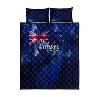 Personalised New Zealand Quilt Bed Set Aotearoa Map Silver Fern - Wonder Print Shop