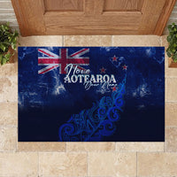 Personalised New Zealand Rubber Doormat Aotearoa Map Silver Fern - Wonder Print Shop