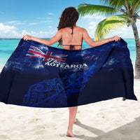 Personalised New Zealand Sarong Aotearoa Map Silver Fern - Wonder Print Shop