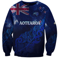 Personalised New Zealand Sweatshirt Aotearoa Map Silver Fern - Wonder Print Shop