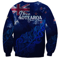 Personalised New Zealand Sweatshirt Aotearoa Map Silver Fern - Wonder Print Shop