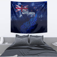 Personalised New Zealand Tapestry Aotearoa Map Silver Fern - Wonder Print Shop