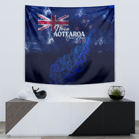 Personalised New Zealand Tapestry Aotearoa Map Silver Fern - Wonder Print Shop