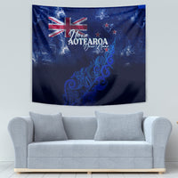 Personalised New Zealand Tapestry Aotearoa Map Silver Fern - Wonder Print Shop