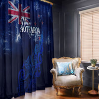 Personalised New Zealand Window Curtain Aotearoa Map Silver Fern - Wonder Print Shop