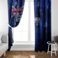 Personalised New Zealand Window Curtain Aotearoa Map Silver Fern - Wonder Print Shop