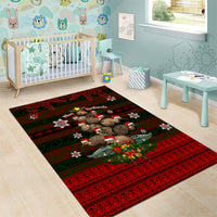 Meri Kirihimete New Zealand Area Rug Christmas Kiwi Maori - Wonder Print Shop