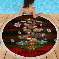 Meri Kirihimete New Zealand Beach Blanket Christmas Kiwi Maori - Wonder Print Shop
