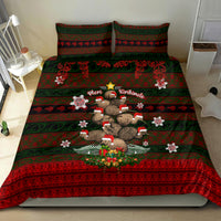 Meri Kirihimete New Zealand Bedding Set Christmas Kiwi Maori - Wonder Print Shop