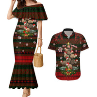 Meri Kirihimete New Zealand Couples Matching Mermaid Dress and Hawaiian Shirt Christmas Kiwi Maori - Wonder Print Shop