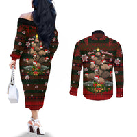 meri-kirihimete-new-zealand-couples-matching-off-the-shoulder-long-sleeve-dress-and-long-sleeve-button-shirts-christmas-kiwi-maori