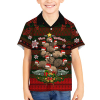 Meri Kirihimete New Zealand Family Matching Off Shoulder Maxi Dress and Hawaiian Shirt Christmas Kiwi Maori - Wonder Print Shop