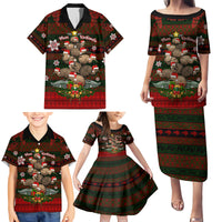 Meri Kirihimete New Zealand Family Matching Puletasi Dress and Hawaiian Shirt Christmas Kiwi Maori - Wonder Print Shop