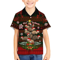 Meri Kirihimete New Zealand Kid Hawaiian Shirt Christmas Kiwi Maori - Wonder Print Shop