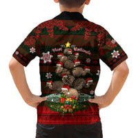 Meri Kirihimete New Zealand Kid Hawaiian Shirt Christmas Kiwi Maori - Wonder Print Shop