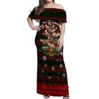 Meri Kirihimete New Zealand Off Shoulder Maxi Dress Christmas Kiwi Maori - Wonder Print Shop