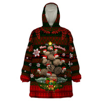 Meri Kirihimete New Zealand Wearable Blanket Hoodie Christmas Kiwi Maori - Wonder Print Shop