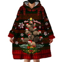 Meri Kirihimete New Zealand Wearable Blanket Hoodie Christmas Kiwi Maori - Wonder Print Shop