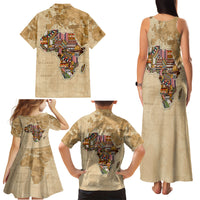 Personalized Africa On World Map Family Matching Tank Maxi Dress and Hawaiian Shirt - Wonder Print Shop